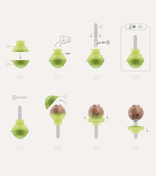 Set de 4 Moldes para Helados Lollipop
