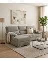 Sofa Chaise Longe Turin Reversible de 3 Plazas Tavira de Madera de Pino