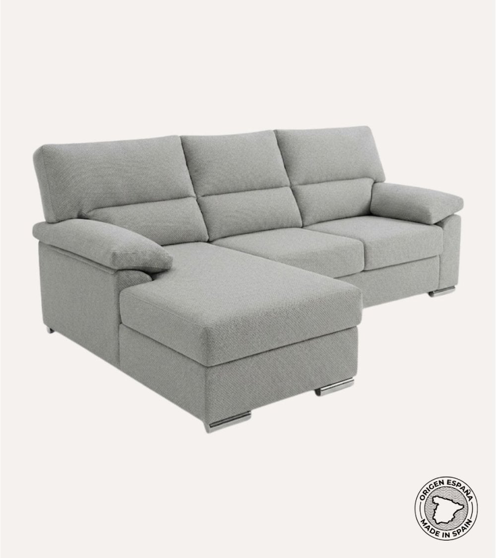 Sofa Chaise Longue Turin Reversible de 3 Plazas Tavira de Madera de Pino