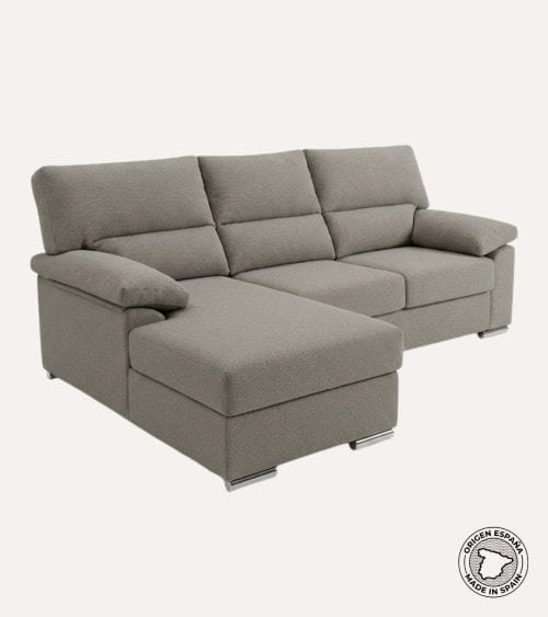 Sofa Chaise Longue Turin Reversible de 3 Plazas Tavira de Madera de Pino