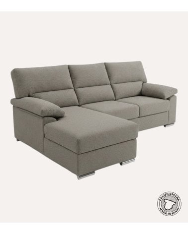 Sofa Chaise Longue Turin Reversible de 3 Plazas Tavira de Madera de Pino