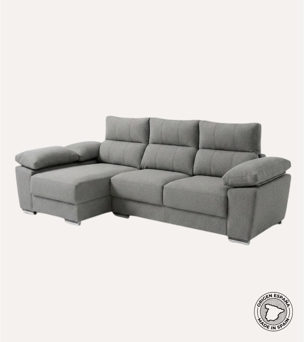 Sofá Chaise Longue Duna de 4 Plazas Sintra con Arcon de Madera de Pino