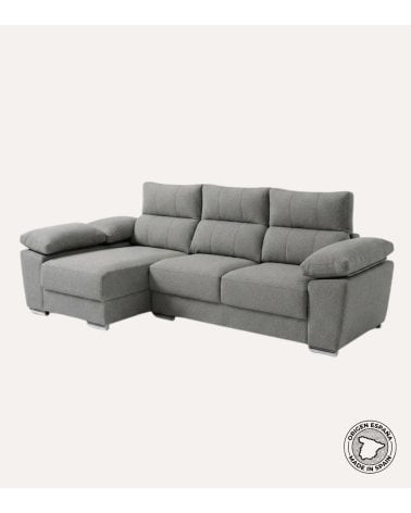 Sofá Chaise Longue Duna de 4 Plazas Sintra con Arcon de Madera de Pino