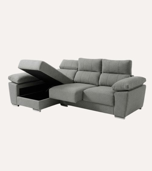 Sofá Chaise Longue Duna de 4 Plazas Sintra con Arcon de Madera de Pino