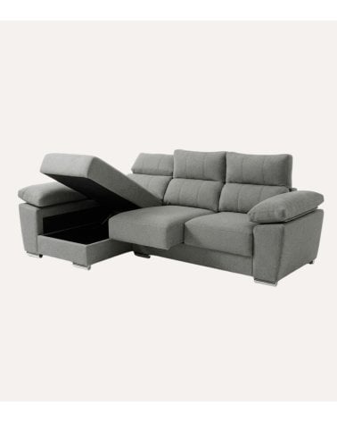 Sofá Chaise Longue Duna de 4 Plazas Sintra con Arcon de Madera de Pino