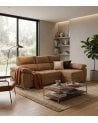 Sofá Chaise Longue Milo de 4 Plazas Kyoto con Arcon de Madera de Pino
