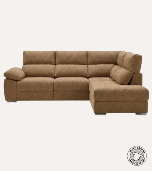 Sofá Chaise Longue Gala de 4 Plazas Sintra con Arcon de Madera de Pino