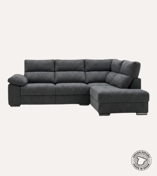 Sofá Chaise Longue Gala de 4 Plazas Tavira con Arcon de Madera de Pino