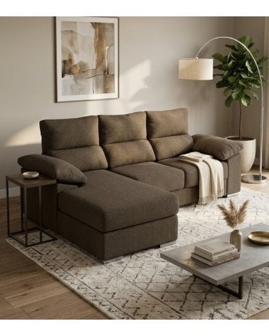 Sofá Chaise Longue Rever de 4 Plazas Kyoto de Madera de Pino