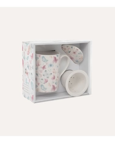 Set 3 Piezas para Té con Estampado de Mariposas