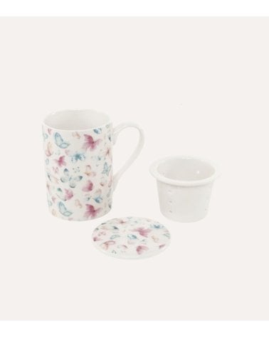 Set 3 Piezas para Té con Estampado de Mariposas