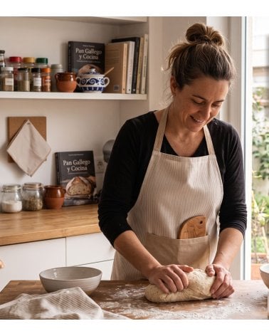 Delantal de Cocina a Rayas con Bolsillo de Algodón