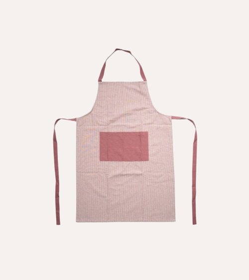 Delantal de Cocina a Rayas con Bolsillo de Algodón