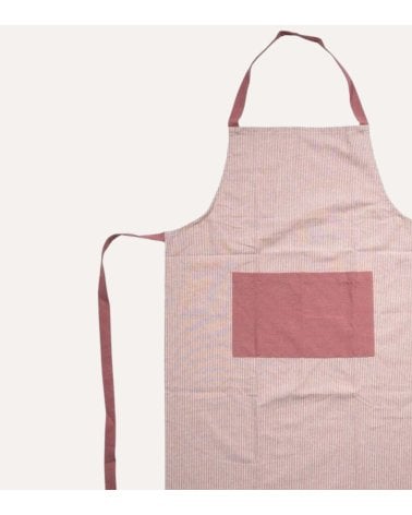 Delantal de Cocina a Rayas con Bolsillo de Algodón