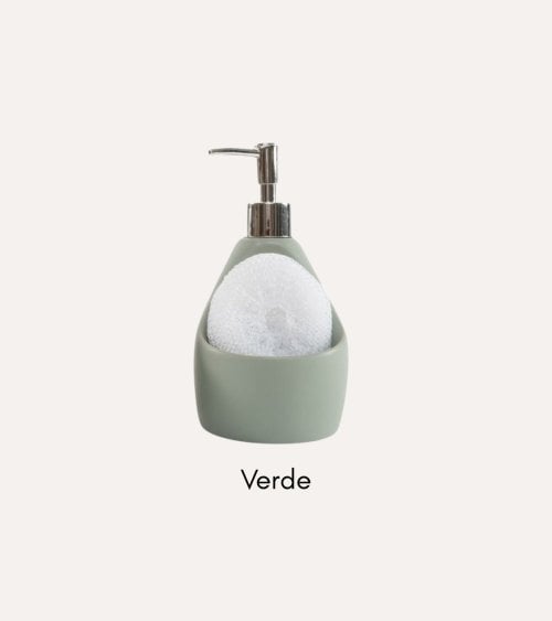 Dispensador de Jabón Nature Ovalado con Estropajo
