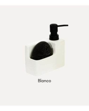 Dispensador de Jabón Nature Rectangular con Dosificador Mate y Estropajo
