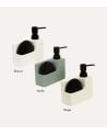 Dispensador de Jabón Nature Rectangular con Dosificador Mate y Estropajo