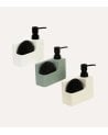 Dispensador de Jabón Nature Rectangular con Dosificador Mate y Estropajo