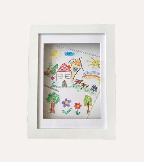 Marco para Guardar Pinturas Infantiles A4 de Madera y Corcho