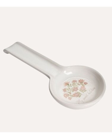 Reposacucharas con Flores de Cerámica