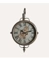 Reloj de Pared Giratorio Engranajes de Hierro y Cristal