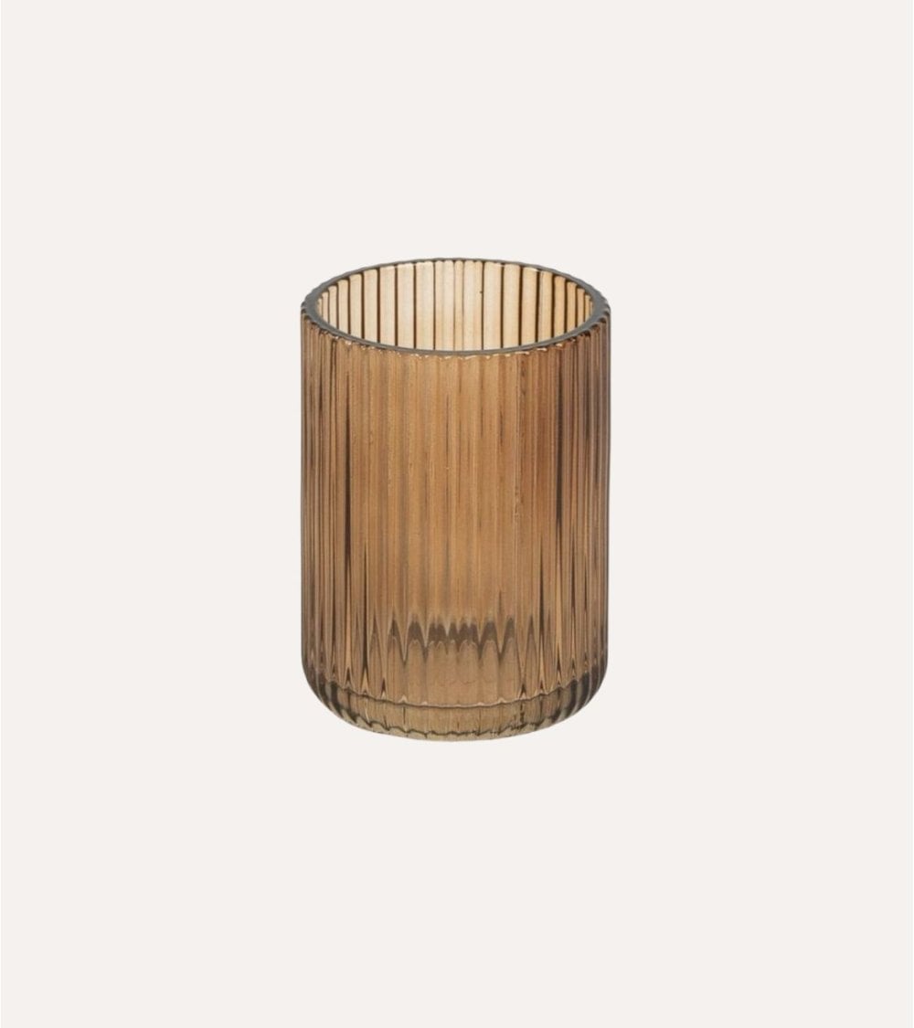 Vaso de Baño Ambar Bois y Terre Portacepillos de Cristal