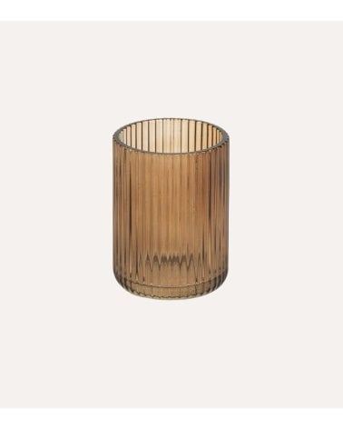 Vaso de Baño Ambar Bois y Terre Portacepillos de Cristal