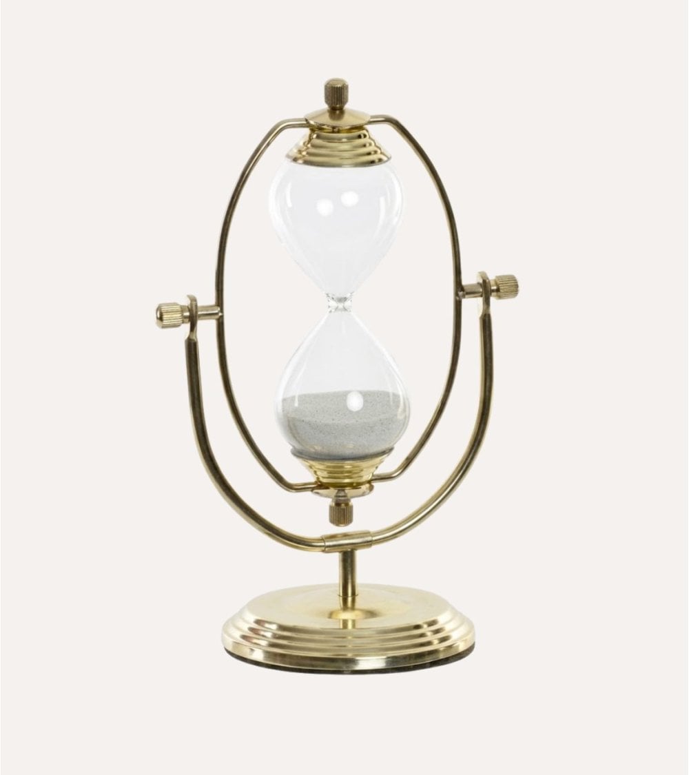 Reloj de Arena Vintage de Metal y Cristal