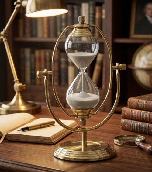 Reloj de Arena Vintage de Metal y Cristal