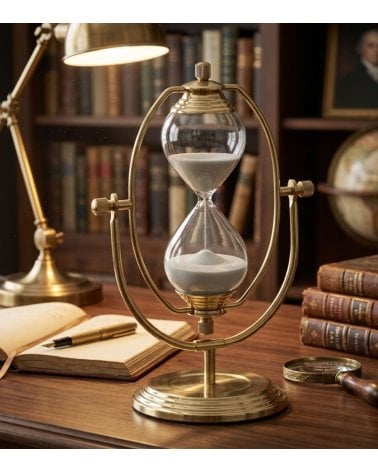 Reloj de Arena Vintage de Metal y Cristal