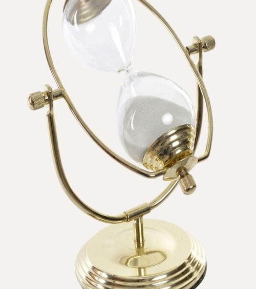 Reloj de Arena Vintage de Metal y Cristal