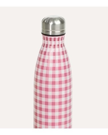 Botella Termo Estampado Vichy de Acero Inoxidable