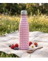 Botella Termo Estampado Vichy de Acero Inoxidable