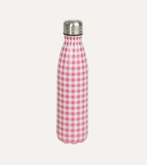 Botella Termo Estampado Vichy de Acero Inoxidable