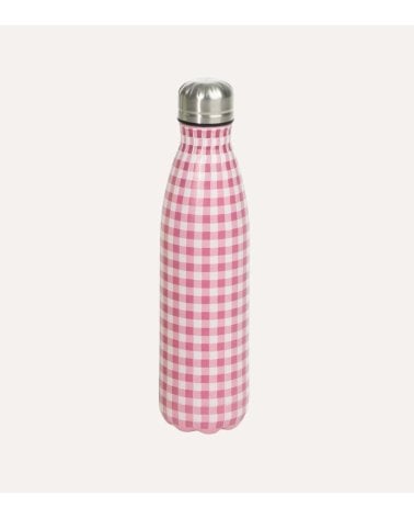 Botella Termo Estampado Vichy de Acero Inoxidable