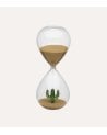 Reloj de Arena con Cactus en el Interior de Vidrio de Borosilicato