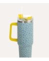 Vaso Termo Estampado Animal con Tapa y Pajita de Acero Inoxidable