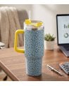Vaso Termo Estampado Animal con Tapa y Pajita de Acero Inoxidable