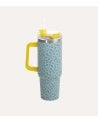 Vaso Termo Estampado Animal con Tapa y Pajita de Acero Inoxidable