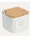 Salero Essential de Tapa de Bambú y Cerámica
