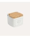 Salero Essential de Tapa de Bambú y Cerámica