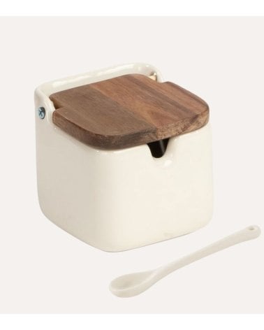 Azucarero Bois y Terre con Cuchara y Tapa de Acacia