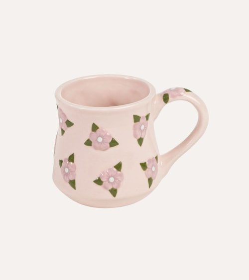 Taza Mug Coquette Flores de Cerámica