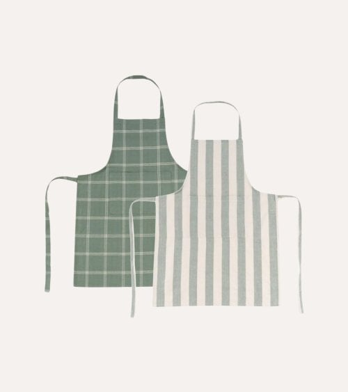 Delantal Estampado a Rayas de Algodón para Cocina