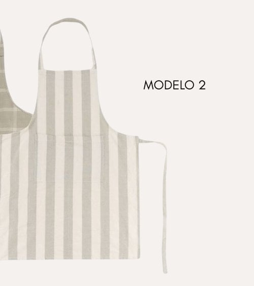 Delantal Diseño a Rayas de Algodón para Cocina