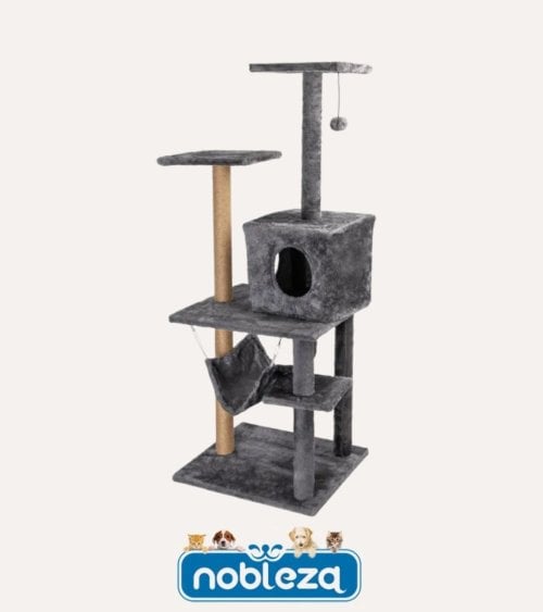 Arbol Rascador para Gatos de 5 Alturas con Hamaca de Poliester