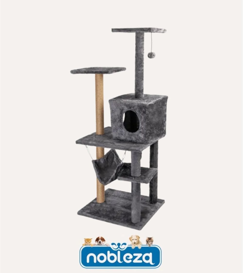 Arbol Rascador para Gatos de 5 Alturas con Hamaca de Poliester