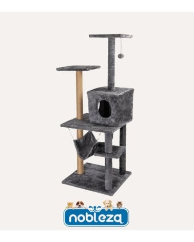 Arbol Rascador para Gatos de 5 Alturas con Hamaca de Poliester
