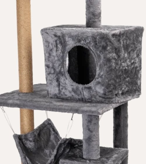 Arbol Rascador para Gatos de 5 Alturas con Hamaca de Poliester