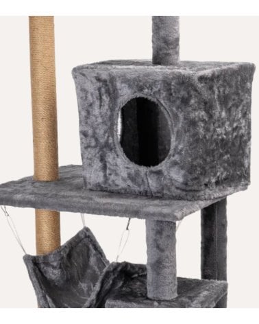 Arbol Rascador para Gatos de 5 Alturas con Hamaca de Poliester